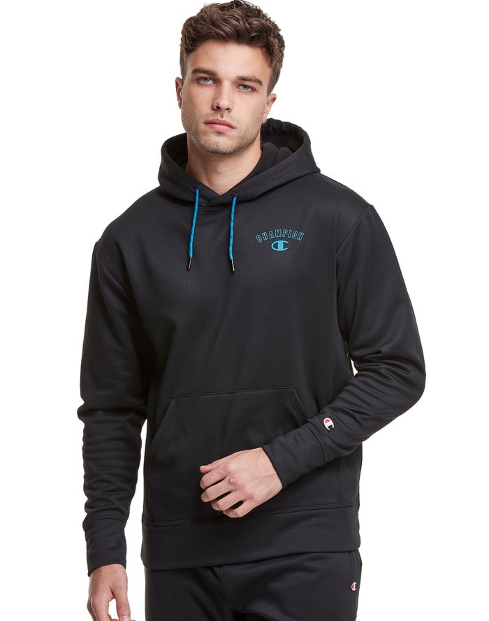 Champion Game Day Block Arch Logo Hoodie Heren - Zwart - Belgie 0462JHSAW